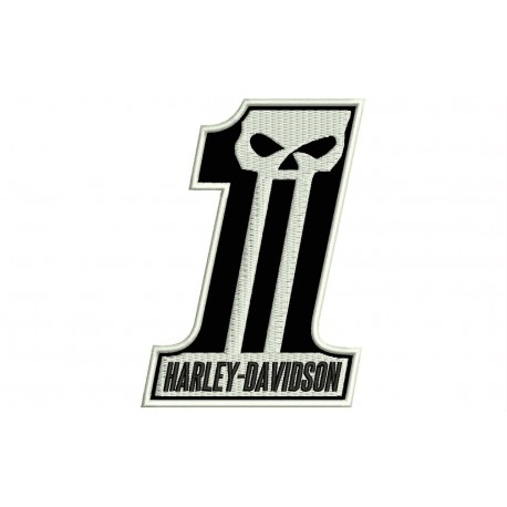 Parche Bordado HARLEY DAVIDSON (Dark Custom) (Fondo NEGRO)