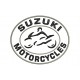 Parche Bordado SUZUKI MOTORCYCLES (Bordado NEGRO / Fondo BLANCO)