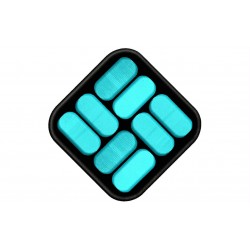 Parche Bordado COLUMBIA (Bordado AZUL CELESTE / Fondo NEGRO)