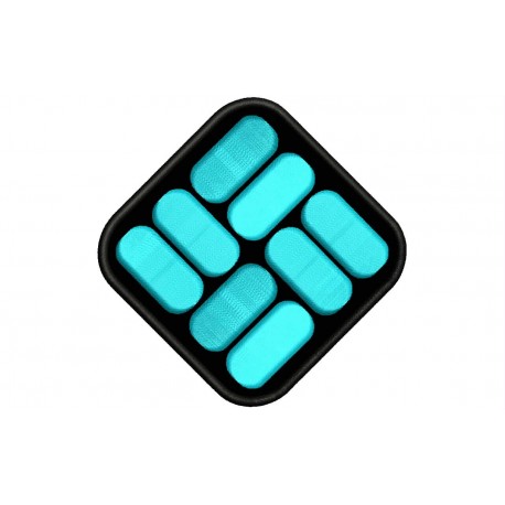 Parche Bordado COLUMBIA (Bordado AZUL CELESTE / Fondo NEGRO)