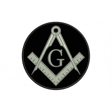 Parche Bordado COMPAS Y ESCUADRA (Bordado PLATA)