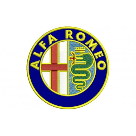 Patch Patch Alfa Romeo Emblem Embroidery Italien Bestickt Heißklebefähig 12x3 CM 