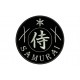 Parche Bordado SAMURAI (Bordado PLATA / Fondo NEGRO)