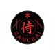 Parche Bordado SAMURAI (Bordado ROJO / Fondo NEGRO)