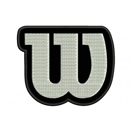 Parche Bordado WILSON (Bordado BLANCO / Fondo NEGRO)