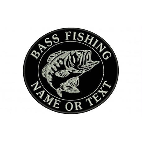 Parche Bordado PESCA BASS FISHING (Bordado PLATA)