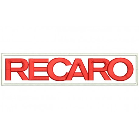 Parche Bordado RECARO (Bordado ROJO / Fondo BLANCO)