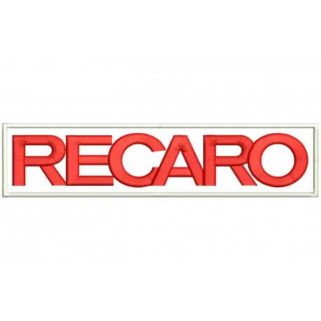 Parche Bordado RECARO (Bordado ROJO / Fondo BLANCO)