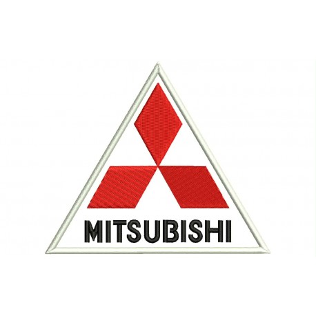 Parche Bordado MITSUBISHI (Fondo BLANCO)