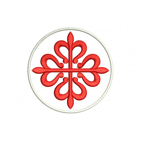 Parche Bordado CRUZ ORDEN CALATRAVA (Fondo BLANCO)