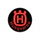 Parche Bordado HUSQVARNA (Bordado ROJO / Fondo NEGRO)