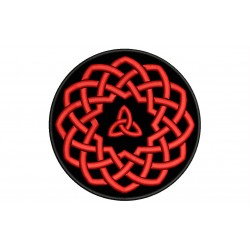 Parche Bordado NUDO CELTA (Bordado ROJO / Fondo NEGRO)