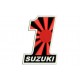 Parche Bordado SUZUKI N1 (Fondo NEGRO)