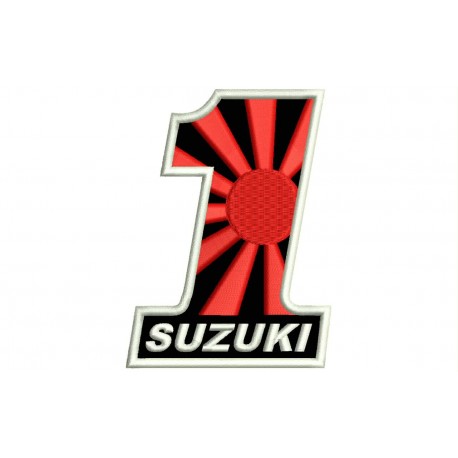 Parche Bordado SUZUKI N1 (Fondo NEGRO)