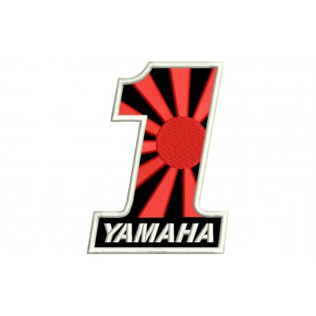 Parche Bordado YAMAHA N1 (Fondo NEGRO)