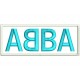 Parche Bordado ABBA (Bordado AZUL CELESTE / Fondo BLANCO)