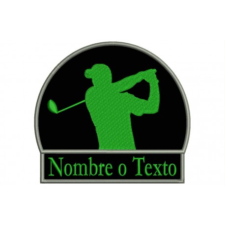 Parche Bordado GOLF (Bordado VERDE OSCURO / Fondo NEGRO)