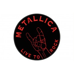 Parche Bordado BANDA ROCK/METAL (Bordado NEGRO / Fondo BLANCO)
