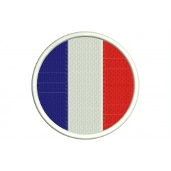 FRANCE FLAG (Circle) Embroidered Patch