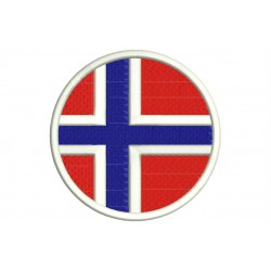 NORWAY FLAG (Circle) Embroidered Patch