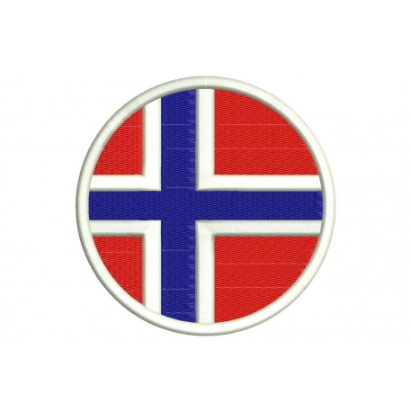 Parche Bordado Bandera NORUEGA (Circular)