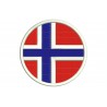 NORWAY FLAG (Circle) Embroidered Patch