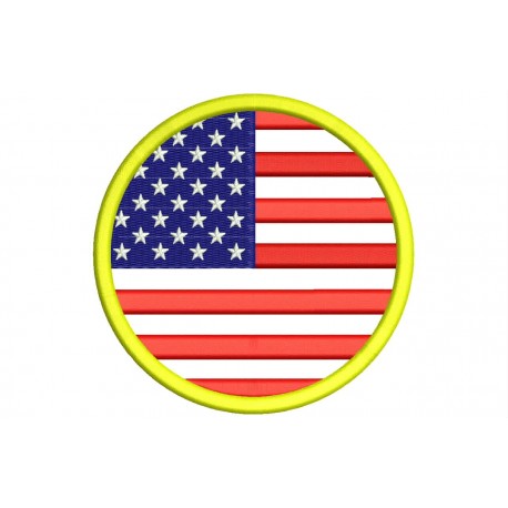 UNITED STATES FLAG (Circle) Embroidered Patch