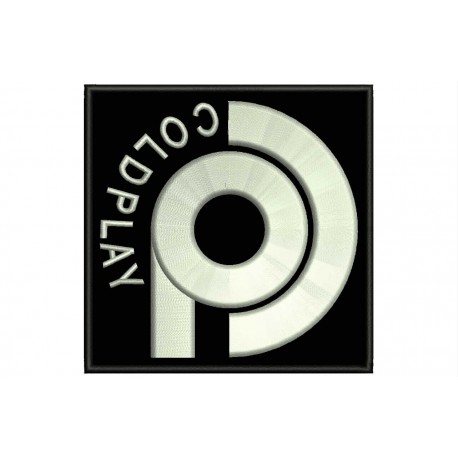 Parche Bordado COLDPLAY (Bordado PLATA / Fondo NEGRO)