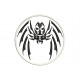 Parche Bordado ARAÑA TRIBAL (Bordado NEGRO / Fondo BLANCO)