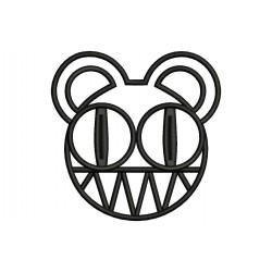 Parche Bordado RADIO HEAD (Bordado NEGRO / Fondo BLANCO)