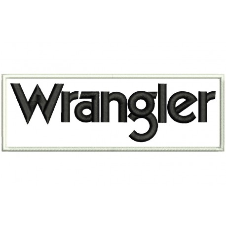 Parche Bordado WRANGLER (Bordado NEGRO / Fondo BLANCO)