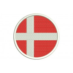 DENMARK FLAG (Circle) Embroidered Patch