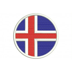 ICELAND FLAG (Circle) Embroidered Patch