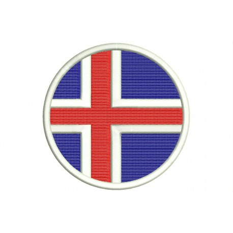 ICELAND FLAG (Circle) Embroidered Patch
