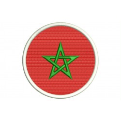 MOROCCO FLAG (Circle) Embroidered Patch