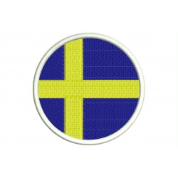 Parche Bordado Bandera SUECIA (Circular)