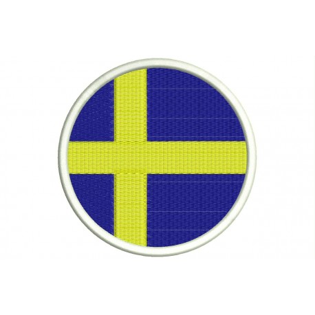 Parche Bordado Bandera SUECIA (Circular)