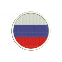 RUSSIA (FEDERATION) FLAG (Circle) Embroidered Patch