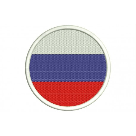 RUSSIA (FEDERATION) FLAG (Circle) Embroidered Patch