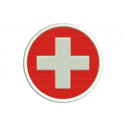 SWITZERLAND FLAG (Circle) Embroidered Patch