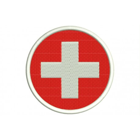 Parche Bordado Bandera SUIZA (Circular)