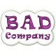 Parche Bordado BAD COMPANY (Bordado VIOLETA / Fondo BLANCO)
