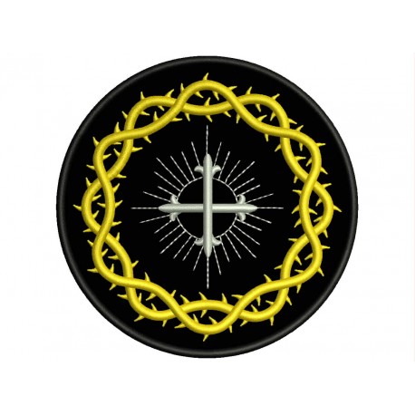 CROWN of THORNS and CROSS Embroidered Patch