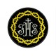 CROWN of THORNS and JHS Embroidered Patch