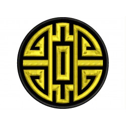 Parche Bordado SALUD (Bordado ORO / Fondo NEGRO)