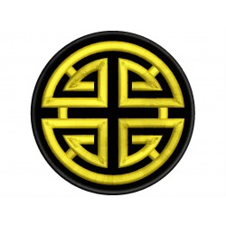 Parche Bordado PROSPERIDAD (Bordado ORO / Fondo NEGRO)