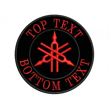 Parche Bordado Logo YAMAHA (Bordado ROJO / Fondo NEGRO)