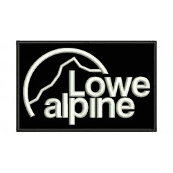 Parche Bordado LOWE ALPINE (Bordado BLANCO / Fondo NEGRO)