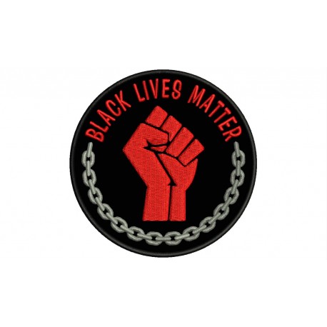 Parche Bordado BLACK LIVES MATTER (Bordado ROJO / Fondo NEGRO)