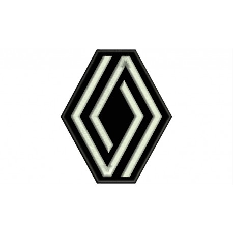 Parche Bordado RENAULT (Bordado PLATA / Fondo NEGRO)